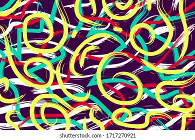 Vector EPS 10. Fondo dibujado a mano con pinceles multicolores.