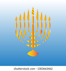 Eps 10, vector Happy Hanukkah wish card with menorah.