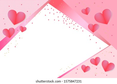 EPS 10 vector. Happy Valentines day concept. Good copy space background with hearts.