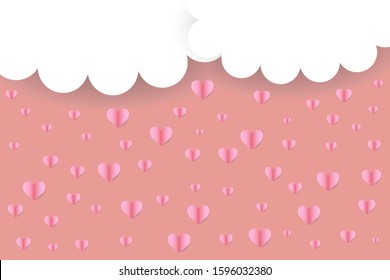 EPS 10 vector. Happy Valentines day concept. Rain with hearts.