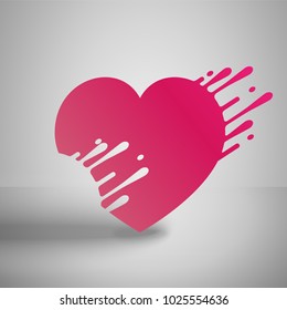 eps 10 vector heart isolated on gray background