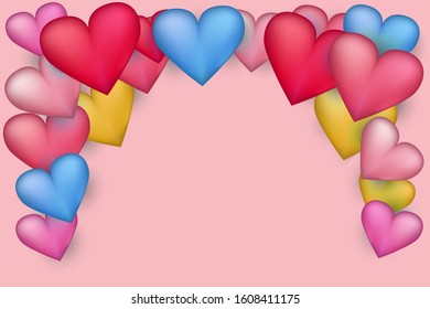 EPS 10 vector. Hearts with copy space. Valentines day concept.