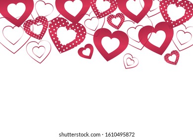 EPS 10 vector. Hearts with copy space. Valentines day concept.