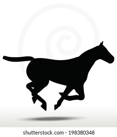 EPS 10 Vector - horse silhouette in running position