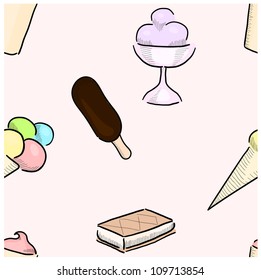 Eps 10 vector ice cream seamless pattern