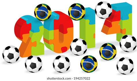 EPS 10 Vector illustration of 2014 Brazil soccer ball