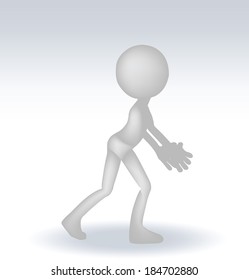 EPS 10 Vector Illustration of 3d man in hold position
