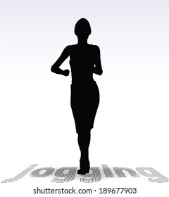 EPS 10 Vector Illustration of Active Jogging Girl or Woman