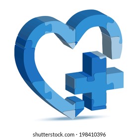 EPS 10 Vector Illustration of add  favorite icon in puzzle
