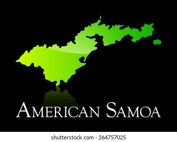 EPS 10 Vector illustration of American Samoa green shiny map. Used transparency.