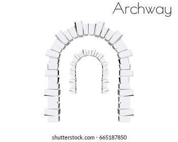 EPS 10 vector illustration of Archway silhouette on white background