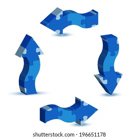EPS 10 Vector Illustration of arrow icon in puzzle