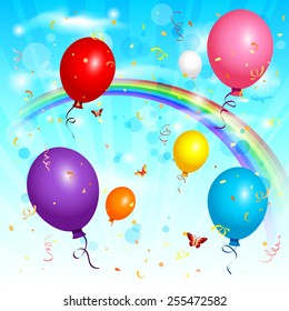 EPS 10 Vector illustration of balloons background. Used opacity and blending mode. Objects are layered.