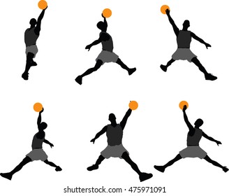 EPS 10 vector illustration of Basketball Player silhouette
