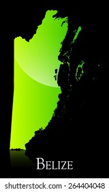 EPS 10 Vector illustration of Belize green shiny map. Used transparency.