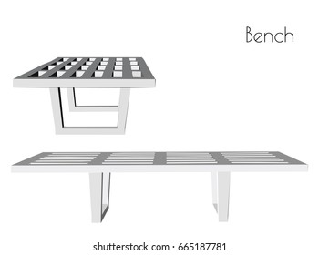 EPS 10 vector illustration of Bench silhouette on white background