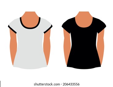 EPS 10 Vector Illustration - Blank T-shirts on white background