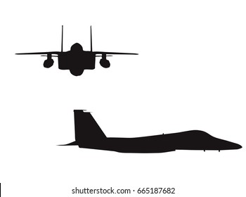 EPS 10 vector illustration of bomber plane silhouette on white background