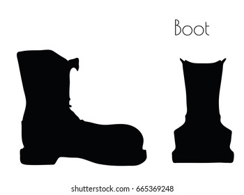 EPS 10 Vector Illustration Of Boot Silhouette On White Background