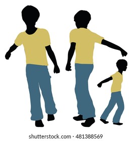 EPS 10 vector illustration of boy silhouette in Carrying Pose
