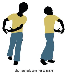 EPS 10 vector illustration of boy silhouette in Carrying Pose
