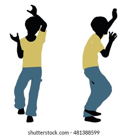 EPS 10 vector illustration of boy silhouette in Carrying Pose
