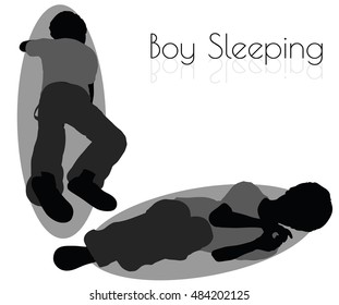 EPS 10 vector illustration of boy in Everyday Sleeping pose on white background
