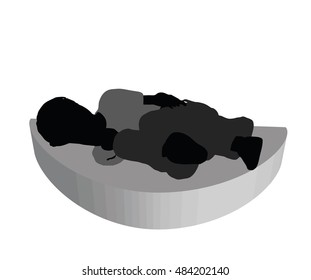 EPS 10 vector illustration of boy in Everyday Sleeping pose on white background
