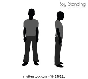 EPS 10 vector illustration of boy in Standing pose on white background
