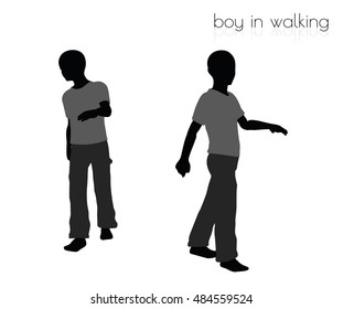EPS 10 vector illustration of boy in walking pose on white background