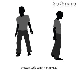 EPS 10 vector illustration of boy in Standing pose on white background