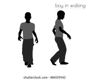 EPS 10 vector illustration of boy in walking pose on white background