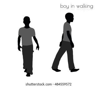 EPS 10 vector illustration of boy in walking pose on white background