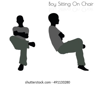 Eps 10 Vector Illustration Boy Sitting Stock Vector (Royalty Free ...