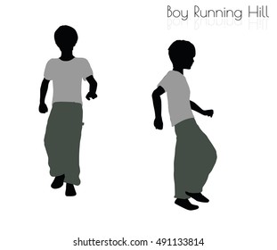 EPS 10 vector illustration of boy in Running pose on white background
