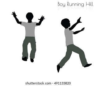 EPS 10 vector illustration of boy in Running pose on white background