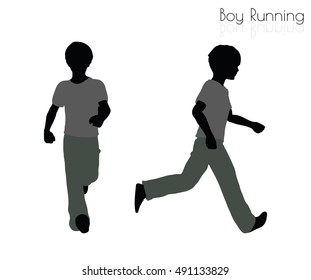 EPS 10 vector illustration of boy in Running pose on white background