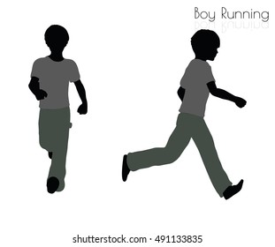 EPS 10 vector illustration of boy in Running pose on white background