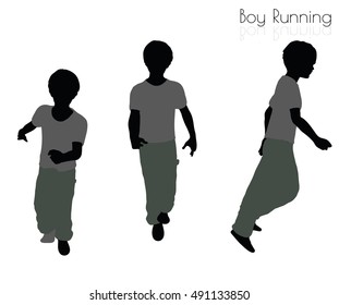 EPS 10 vector illustration of boy in Running pose on white background