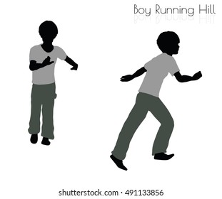 EPS 10 vector illustration of boy in Running pose on white background
