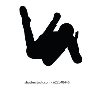 EPS 10 vector illustration of boy silhouette in sitting Laying pose