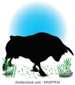EPS 10 Vector illustration of Bull Silhouette