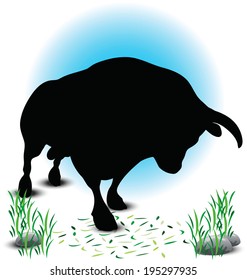 EPS 10 Vector illustration of Bull Silhouette