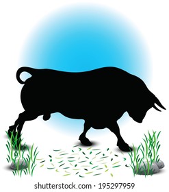EPS 10 Vector illustration of Bull Silhouette