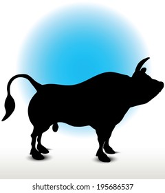 EPS 10 Vector illustration of Bull Silhouette