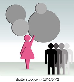 EPS 10 Vector Illustration of business woman shows a business concept