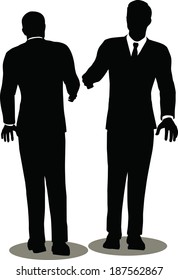 EPS 10 Vector illustration of business handshake silhouette