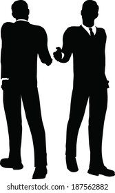 EPS 10 Vector illustration of business handshake silhouette