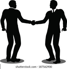 EPS 10 Vector illustration of business handshake silhouette