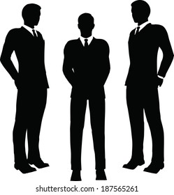 EPS 10 Vector illustration of business standing silhouette